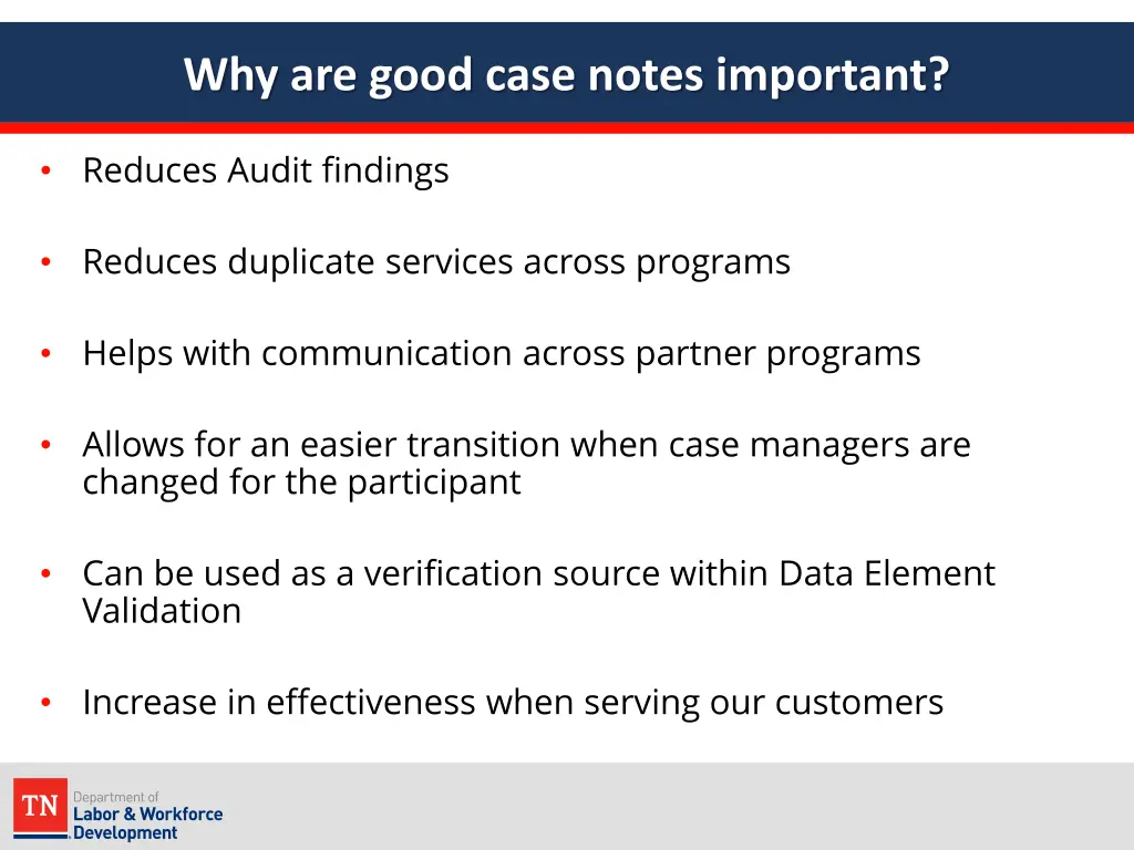 why are good case notes important