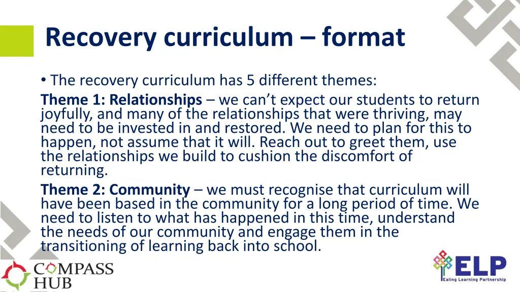 recovery curriculum format 1