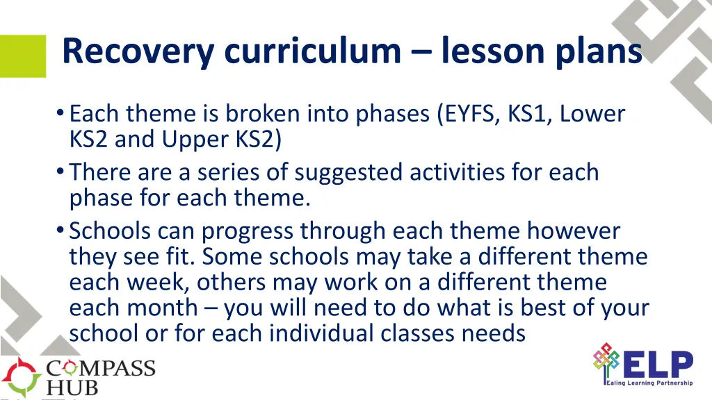 recovery curriculum lesson plans