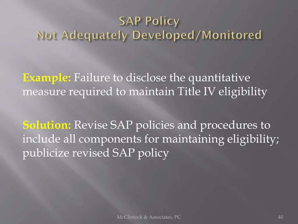 example failure to disclose the quantitative