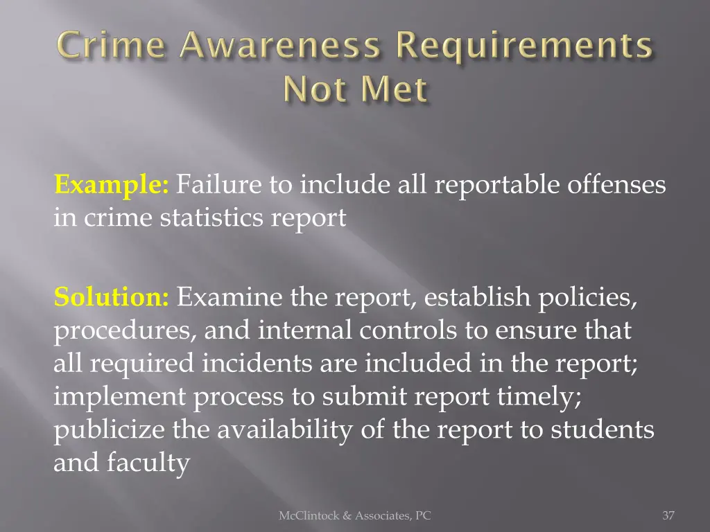 example failure to include all reportable