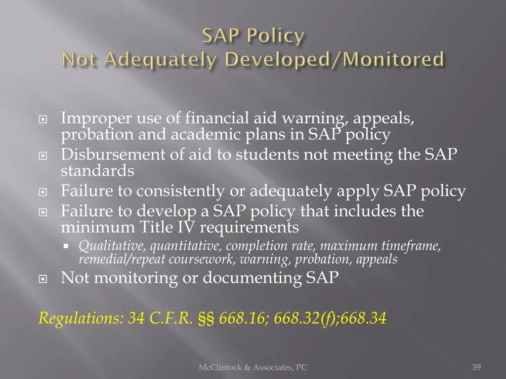 improper use of financial aid warning appeals