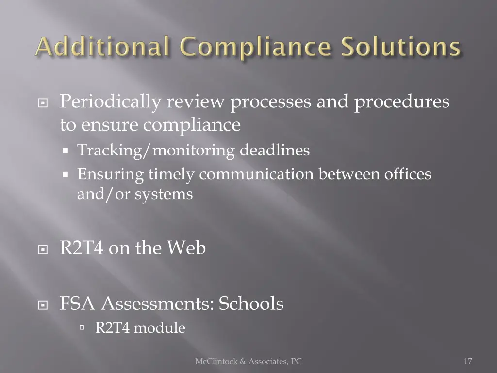 periodically review processes and procedures