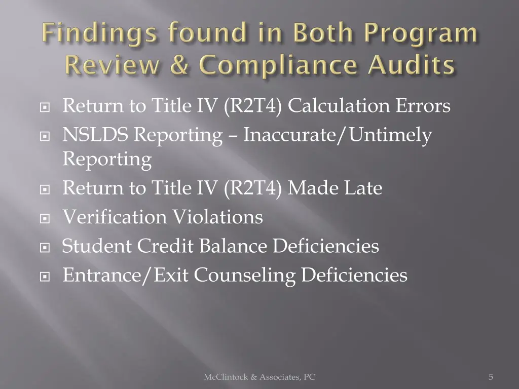 return to title iv r2t4 calculation errors nslds
