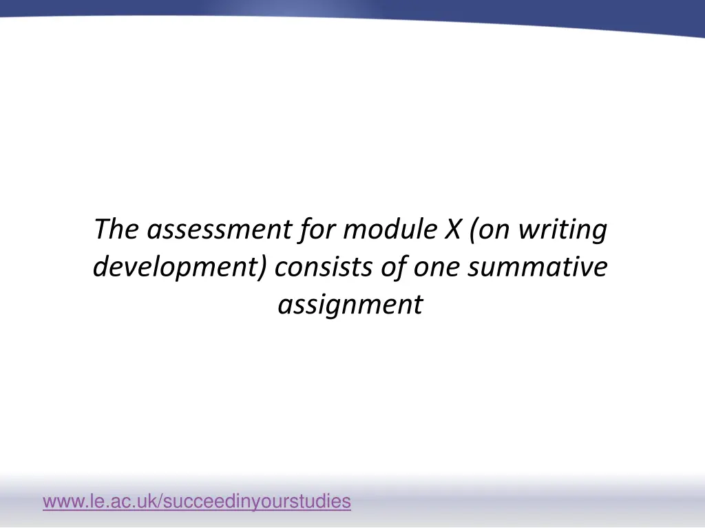 the assessment for module x on writing