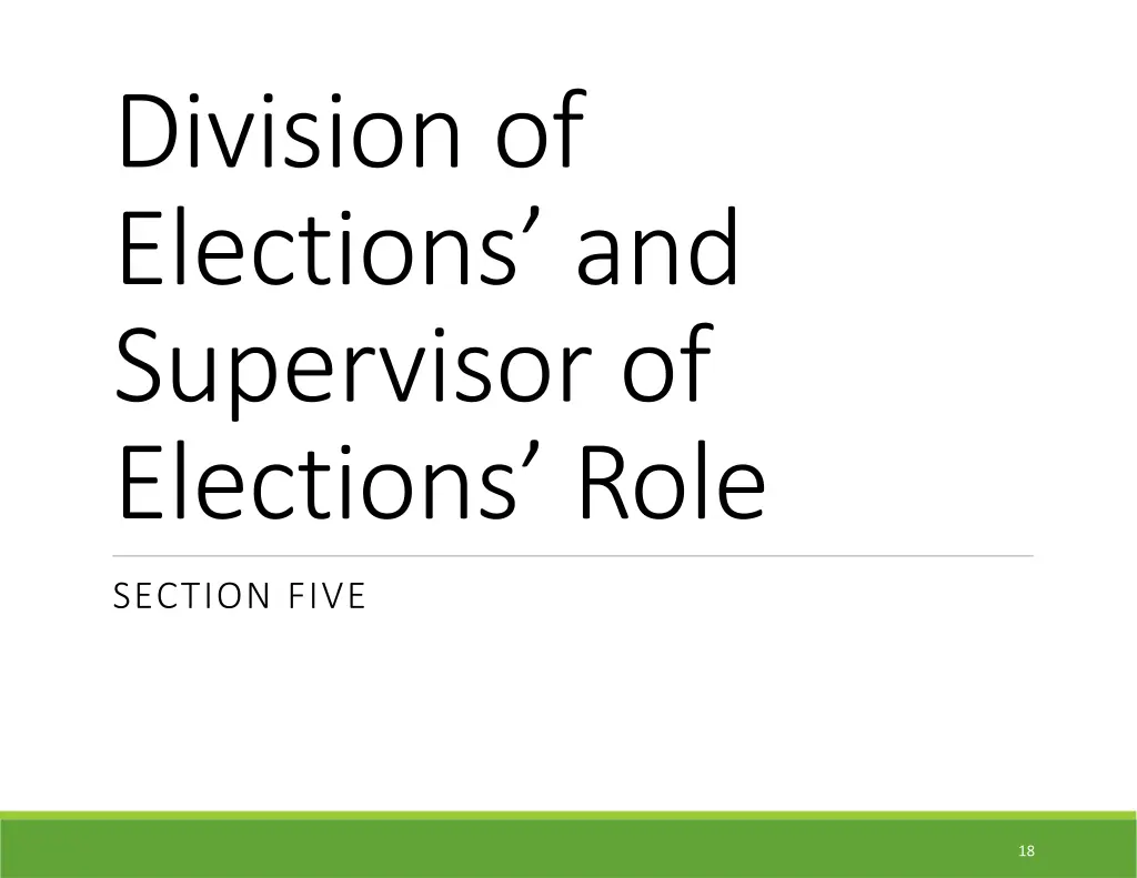 division of elections and supervisor of elections