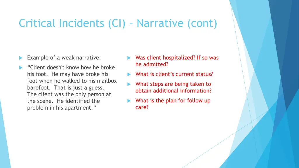 critical incidents ci narrative cont 1