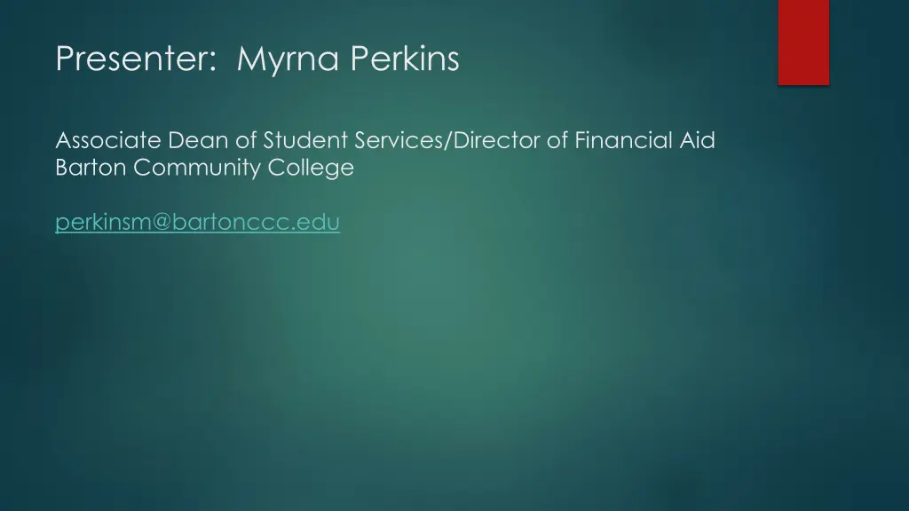 presenter myrna perkins