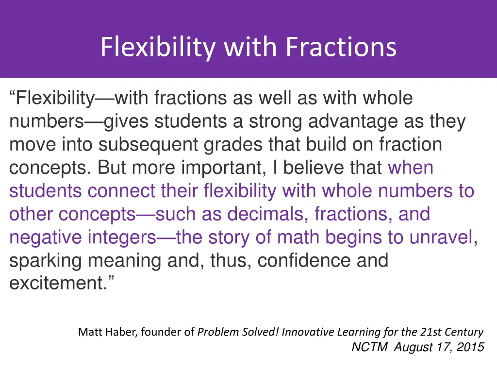 flexibility with fractions