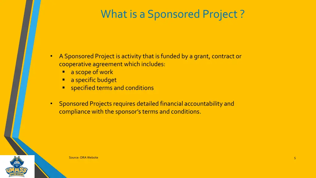 what is a sponsored project