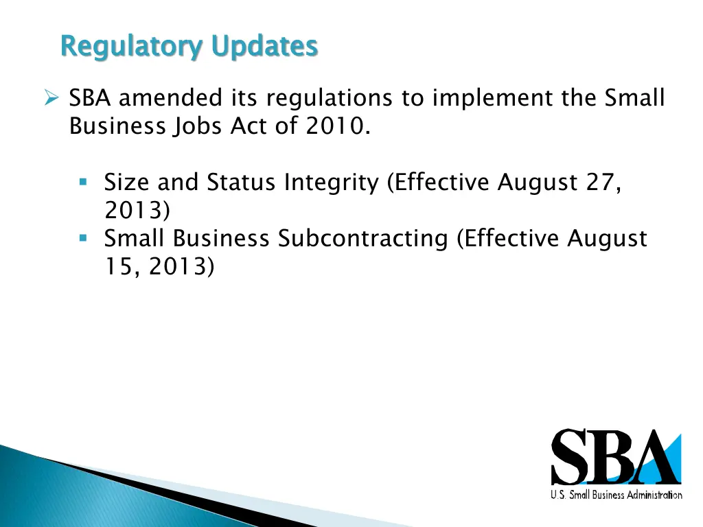 regulatory updates