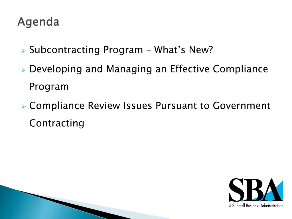 subcontracting program what s new