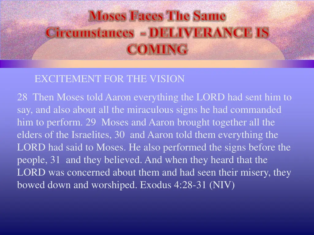 excitement for the vision