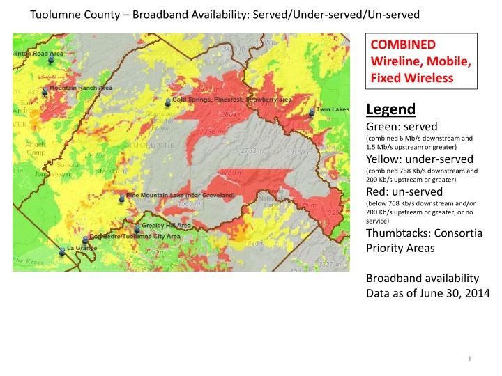 tuolumne county broadband availability served