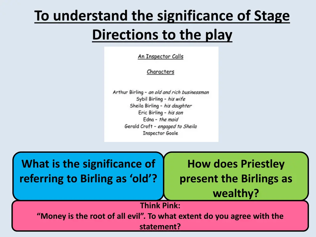 to understand the significance of stage