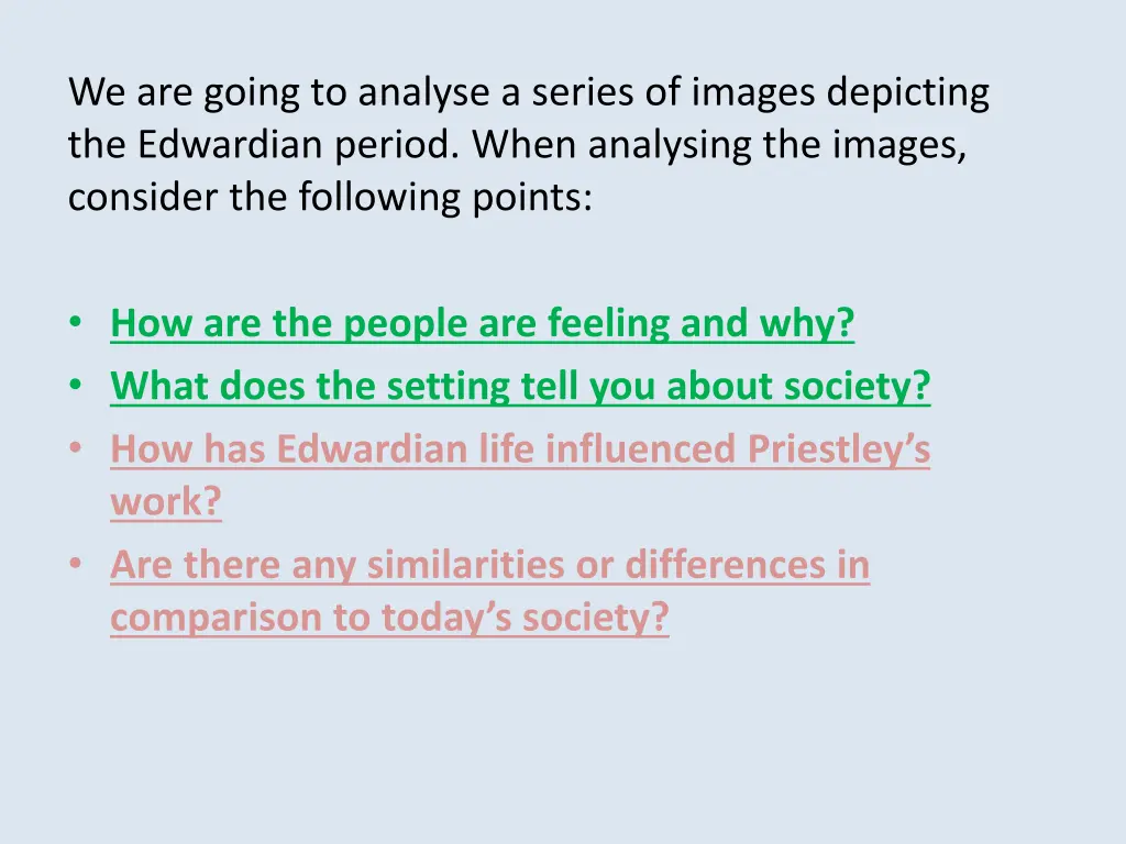 we are going to analyse a series of images