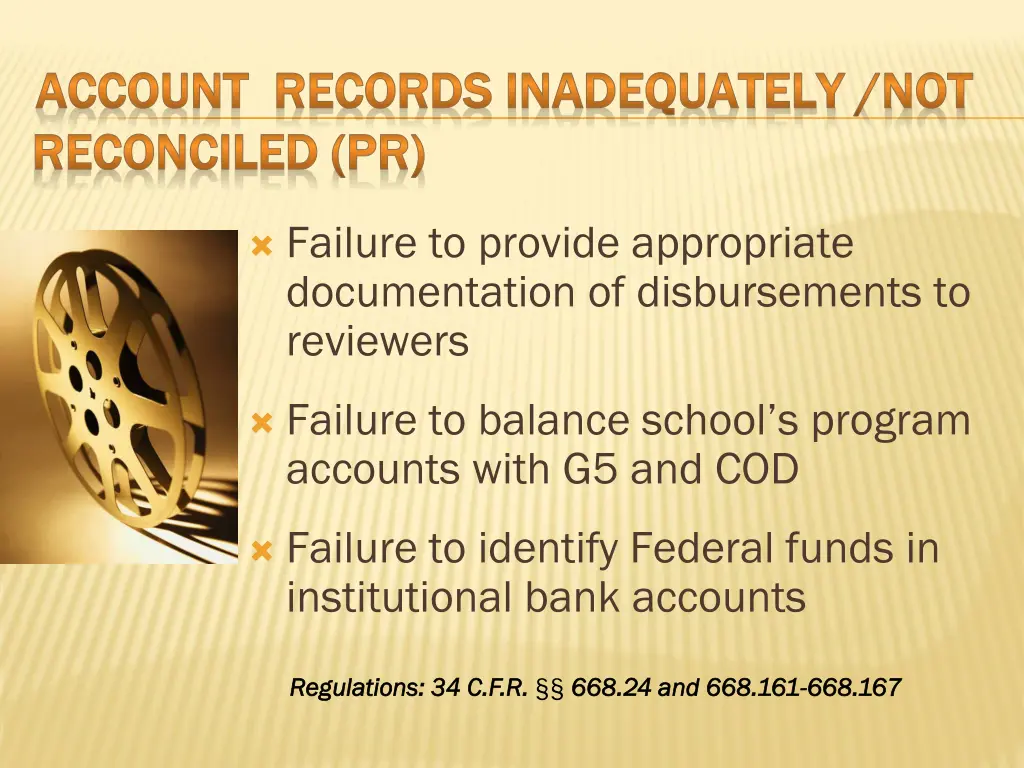 account records inadequately not account records
