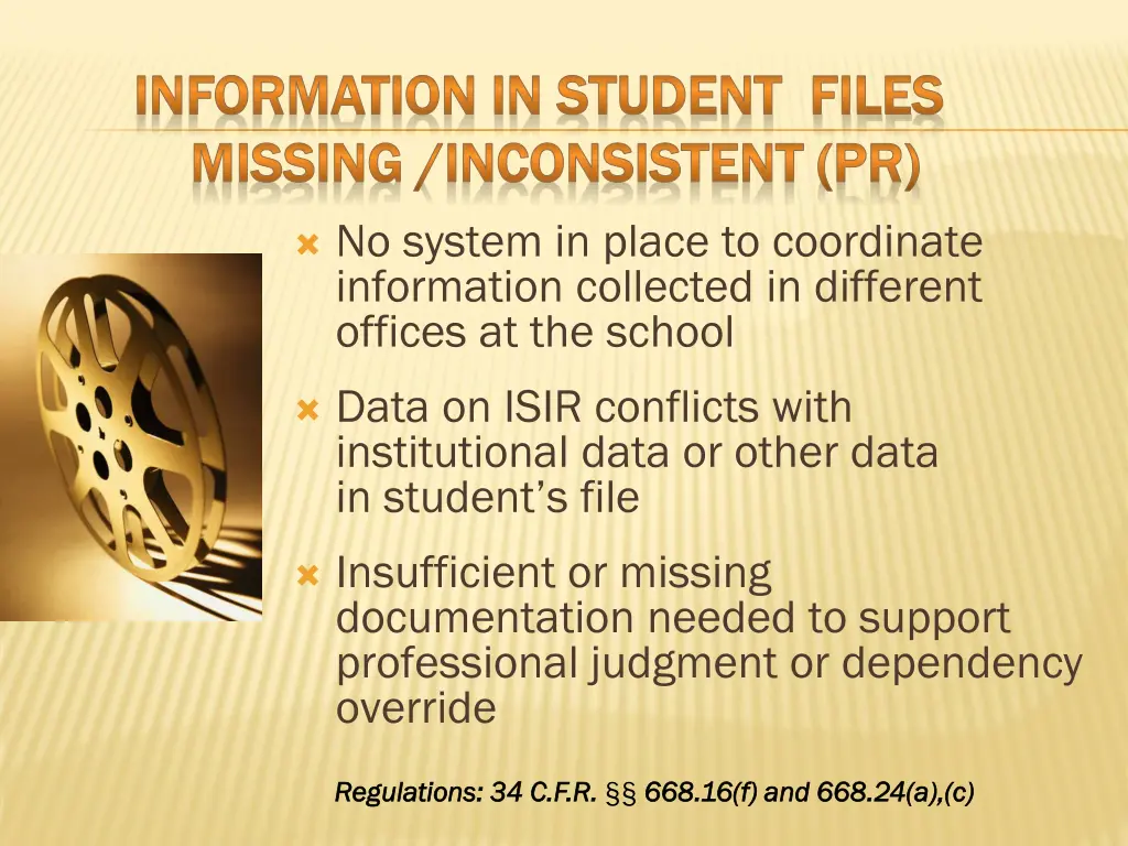 information in student files information