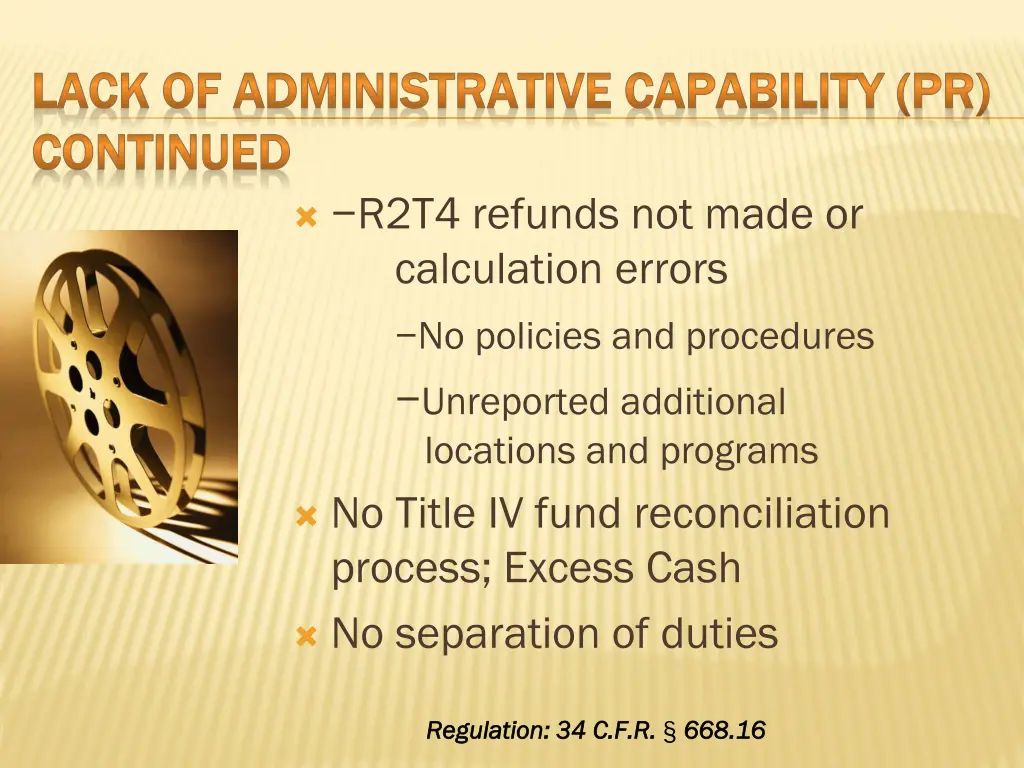 lack of administrative capability pr lack 1