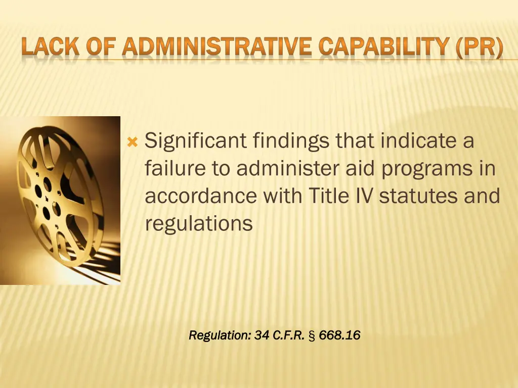 lack of administrative capability pr lack