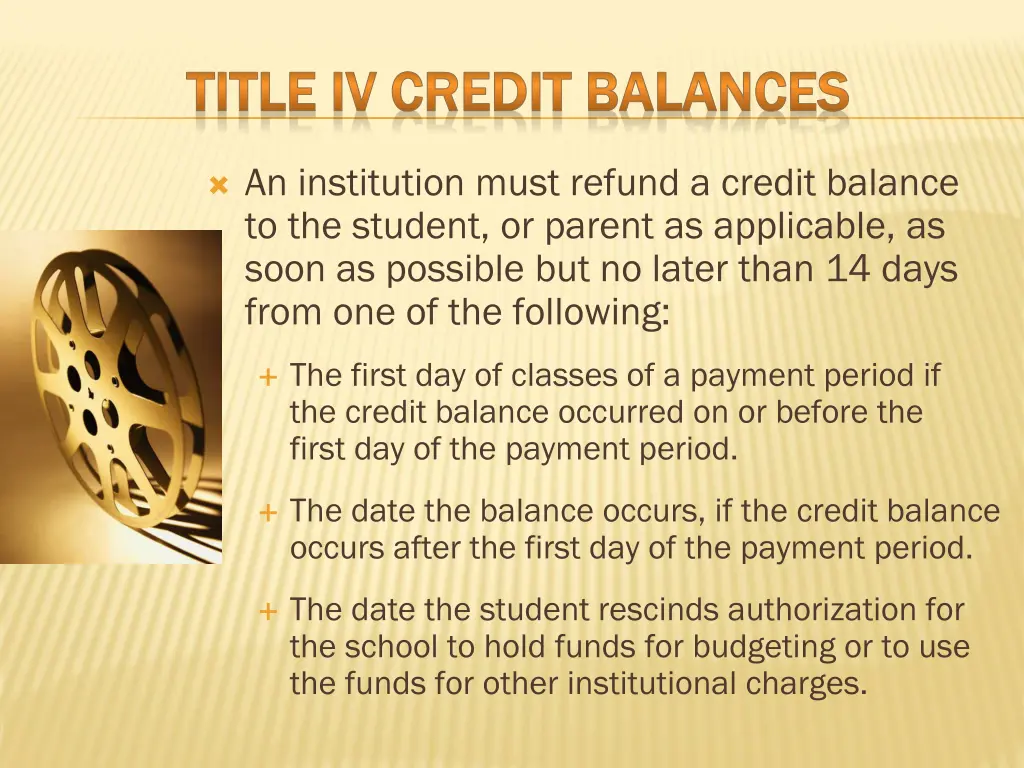 title iv credit balances title iv credit balances