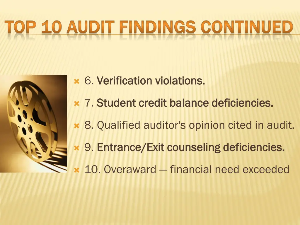 top 10 audit findings continued top 10 audit
