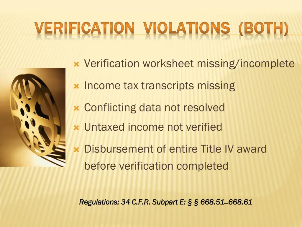 verification violations both verification