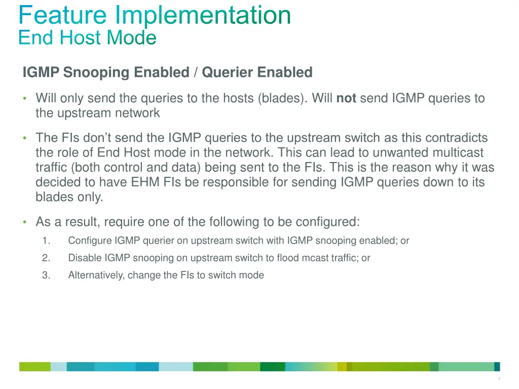 feature implementation end host mode