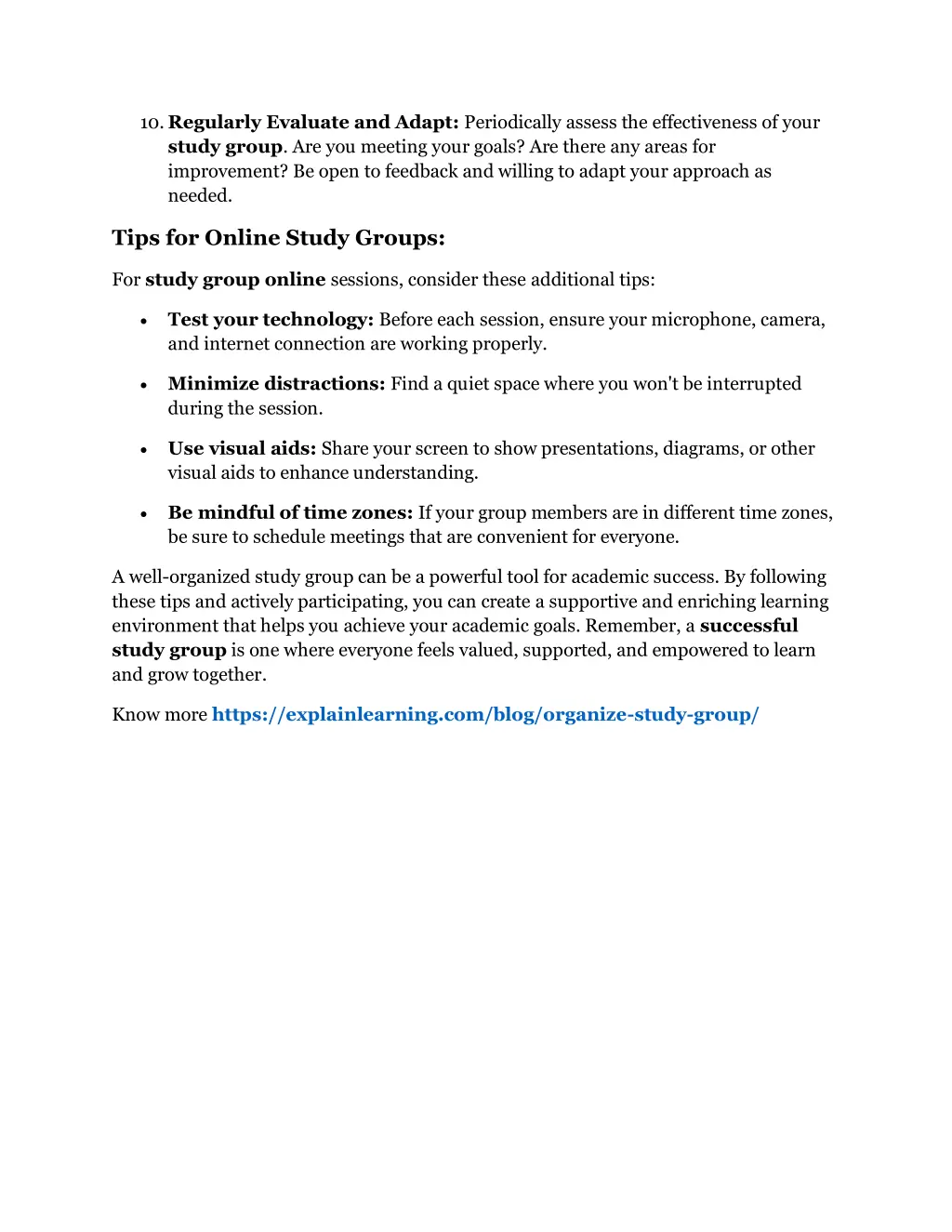 10 regularly evaluate and adapt periodically