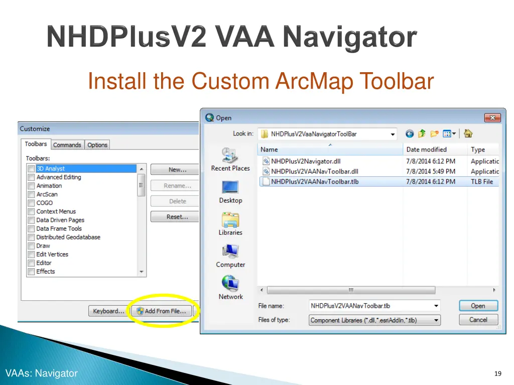 install the custom arcmap toolbar 1