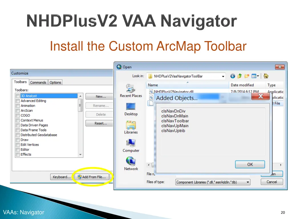 install the custom arcmap toolbar 2