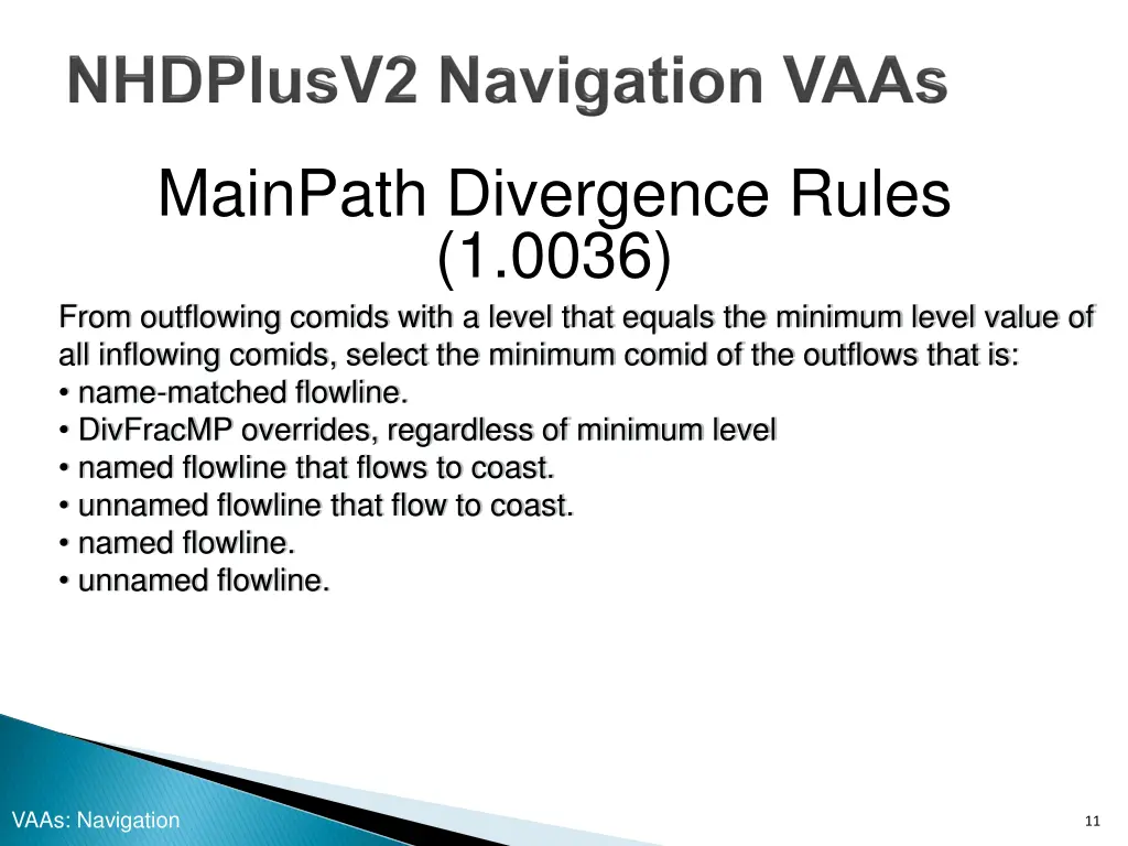 mainpath divergence rules 1 0036 from outflowing
