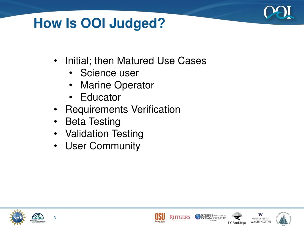 how is ooi judged