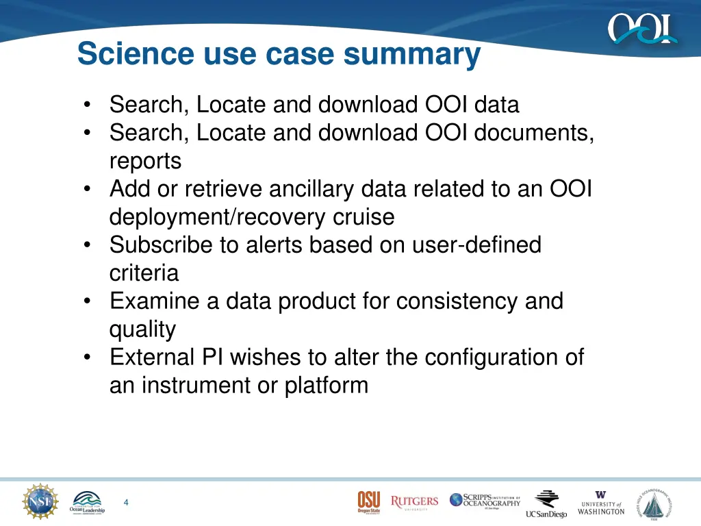 science use case summary