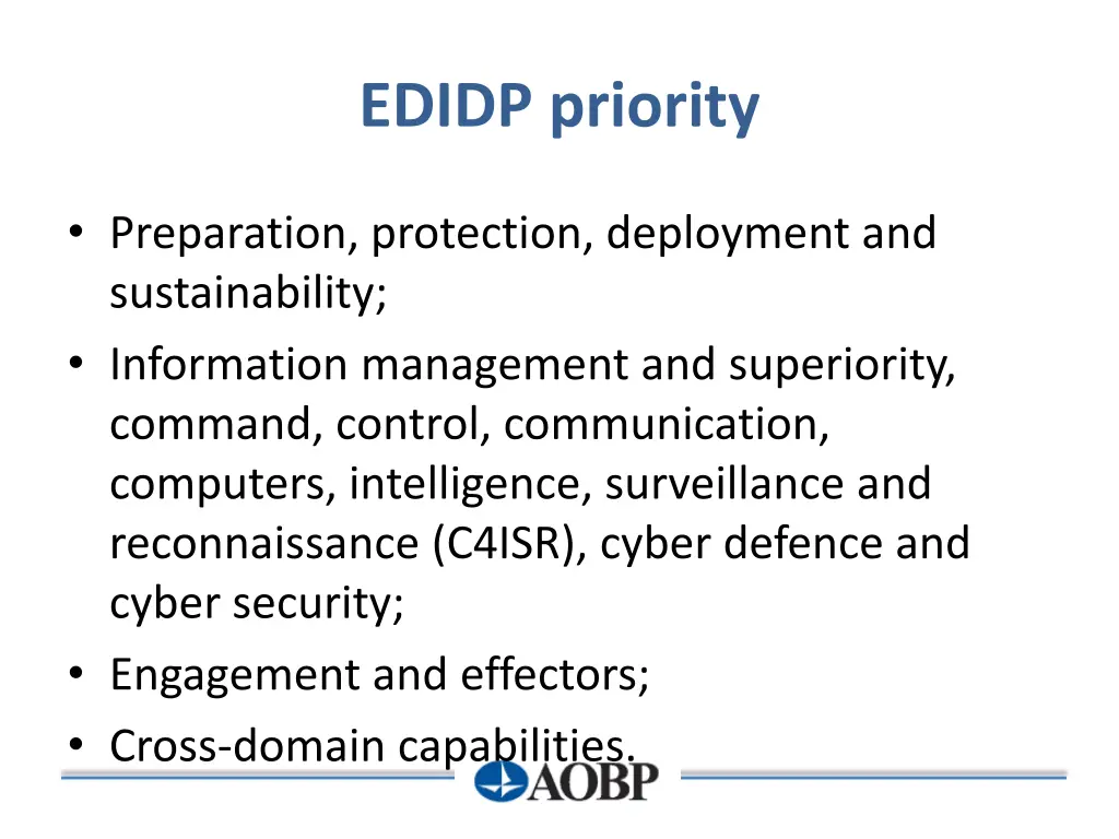 edidp priority