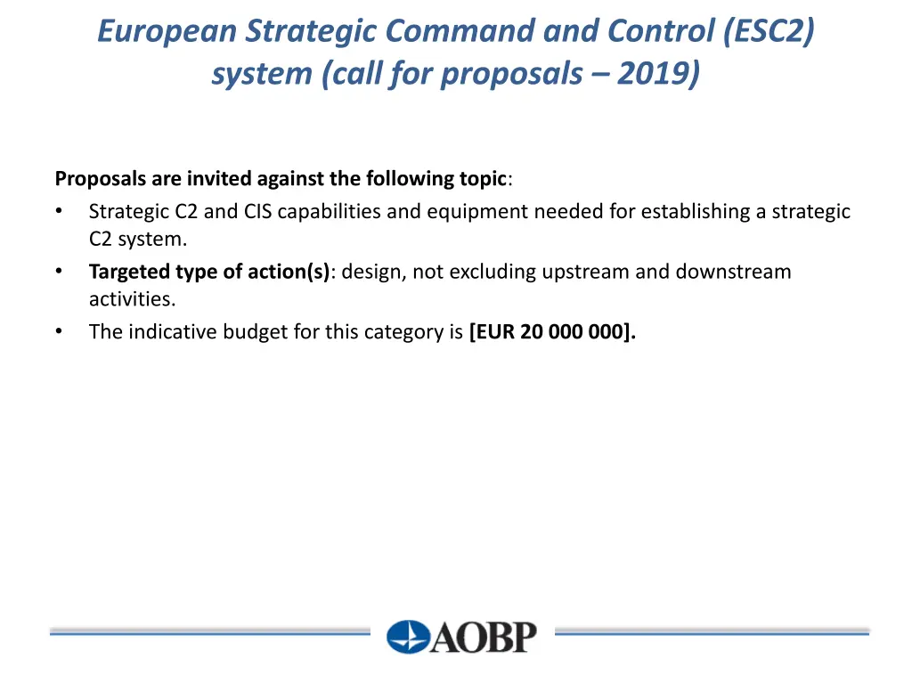 european strategic command and control esc2