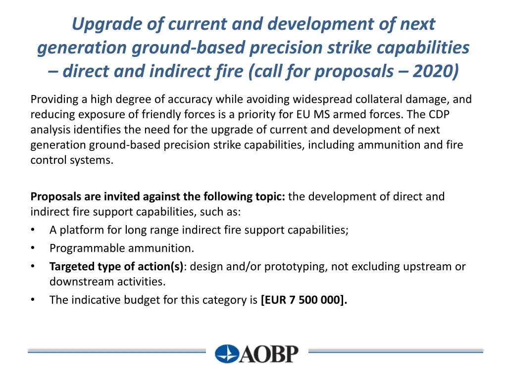 upgrade of current and development of next 1