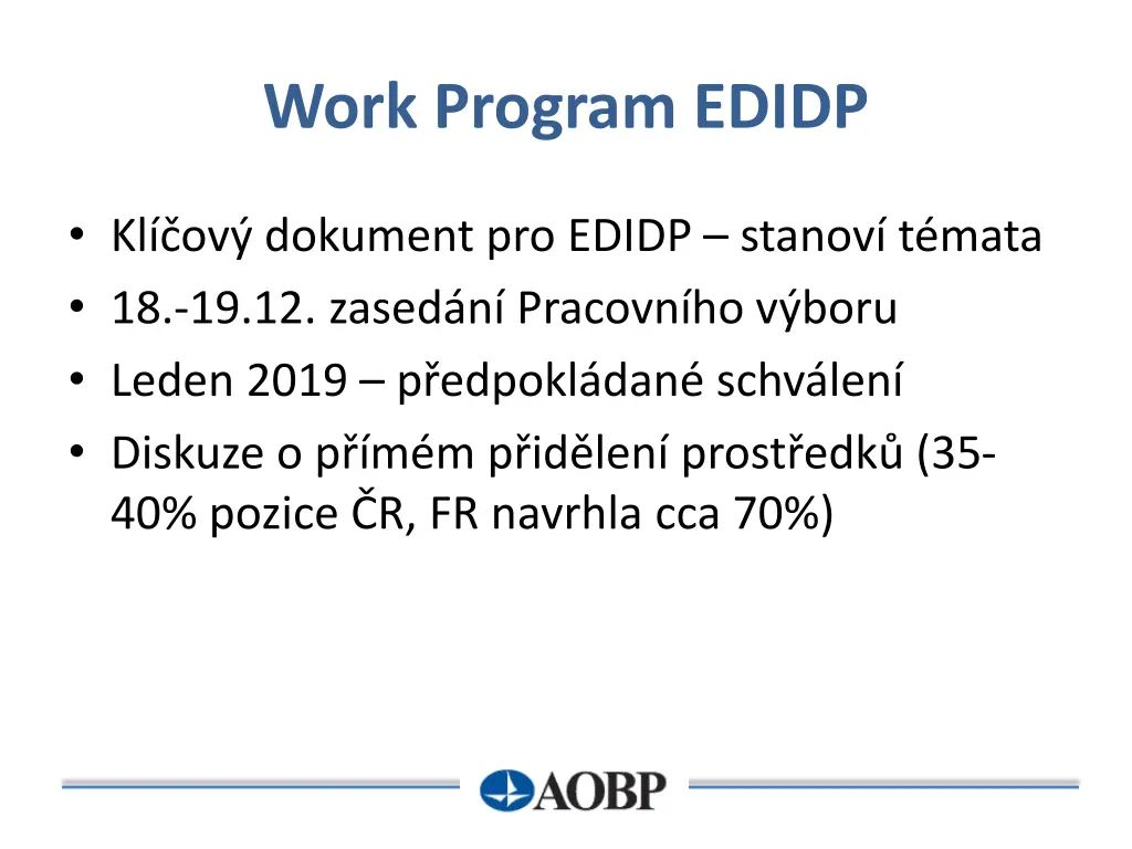 work program edidp