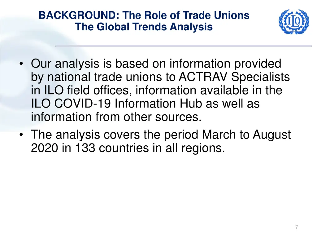 background the role of trade unions the global