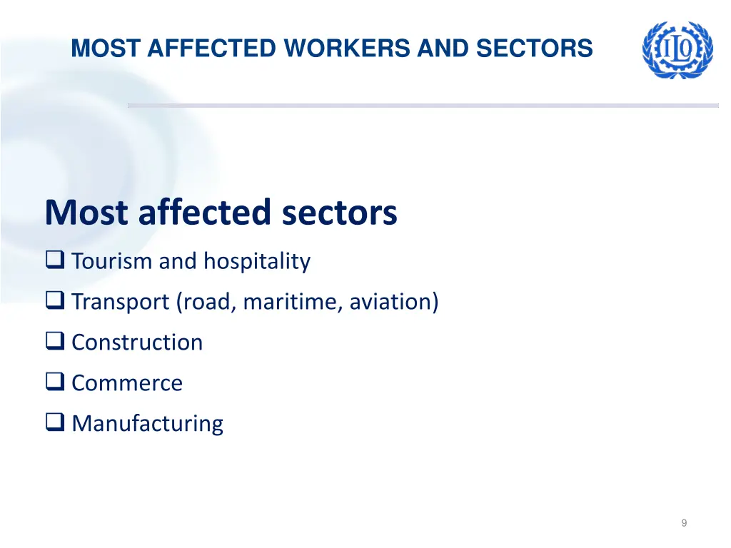 most affected workers and sectors 1