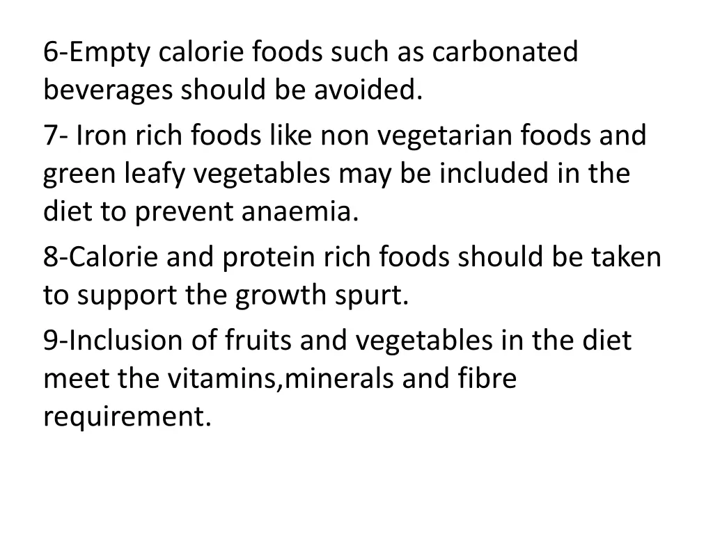 6 empty calorie foods such as carbonated