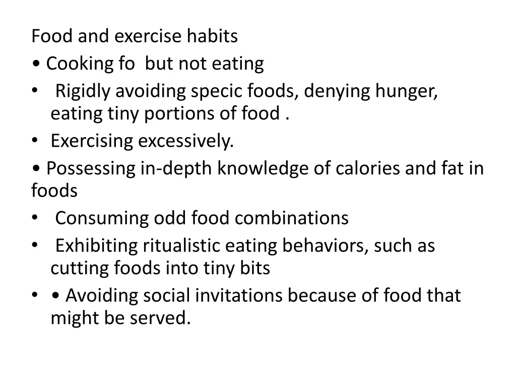 food and exercise habits cooking