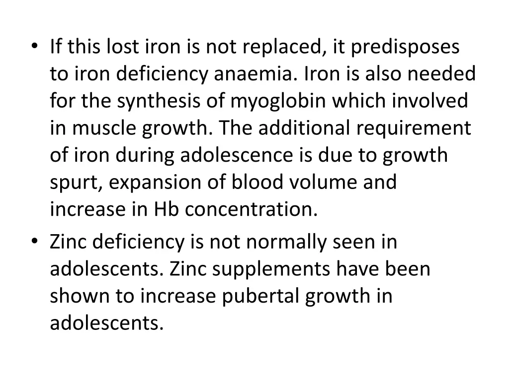 if this lost iron is not replaced it predisposes