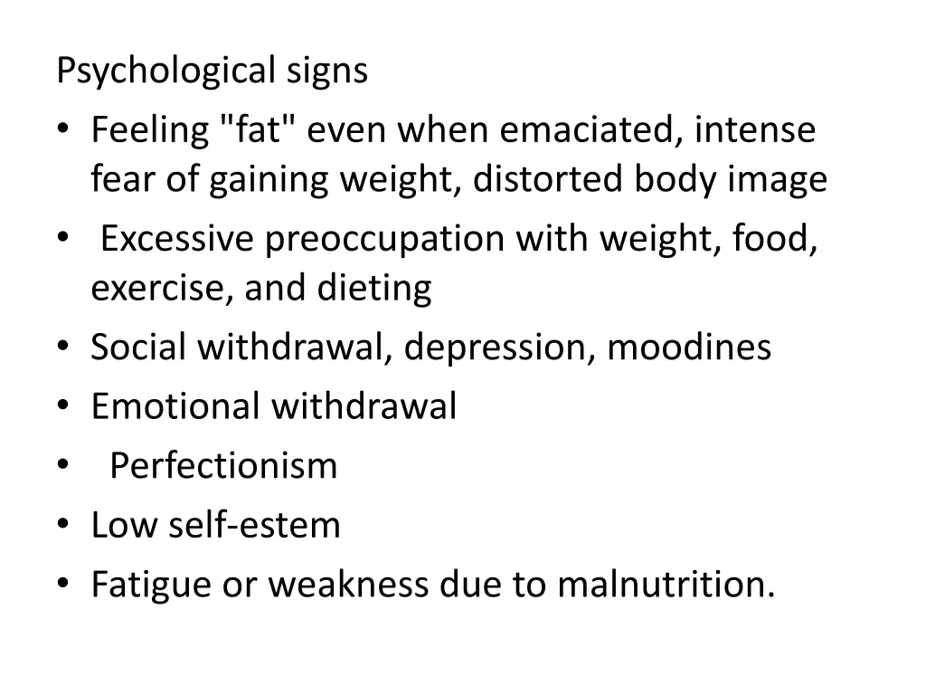 psychological signs feeling fat even when