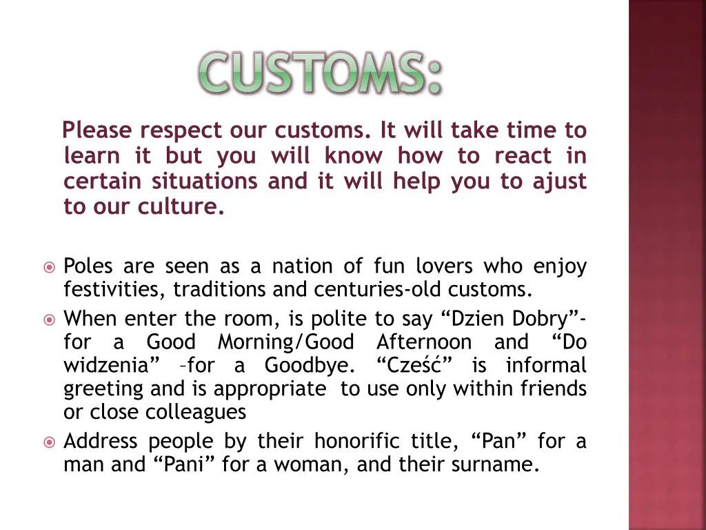 customs