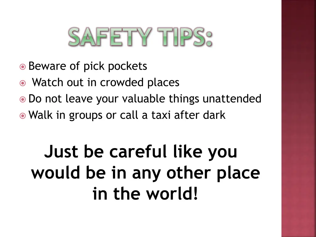 safety tips