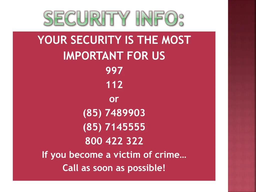 security info your security is the most important
