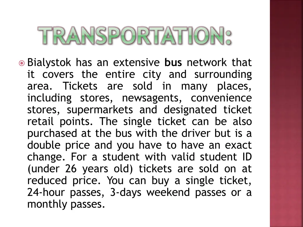 transportation