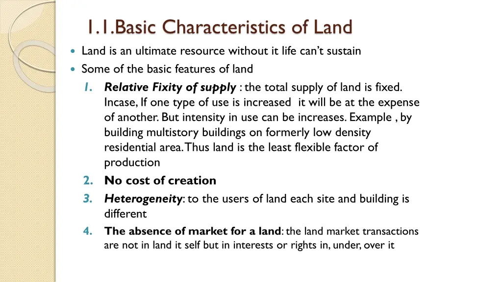 1 1 basic characteristics of land land