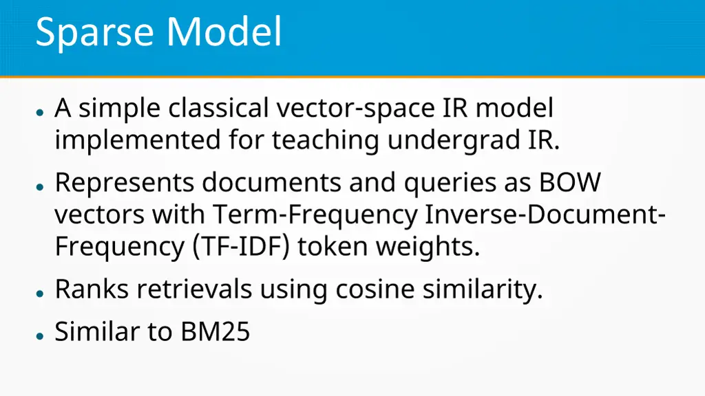 sparse model